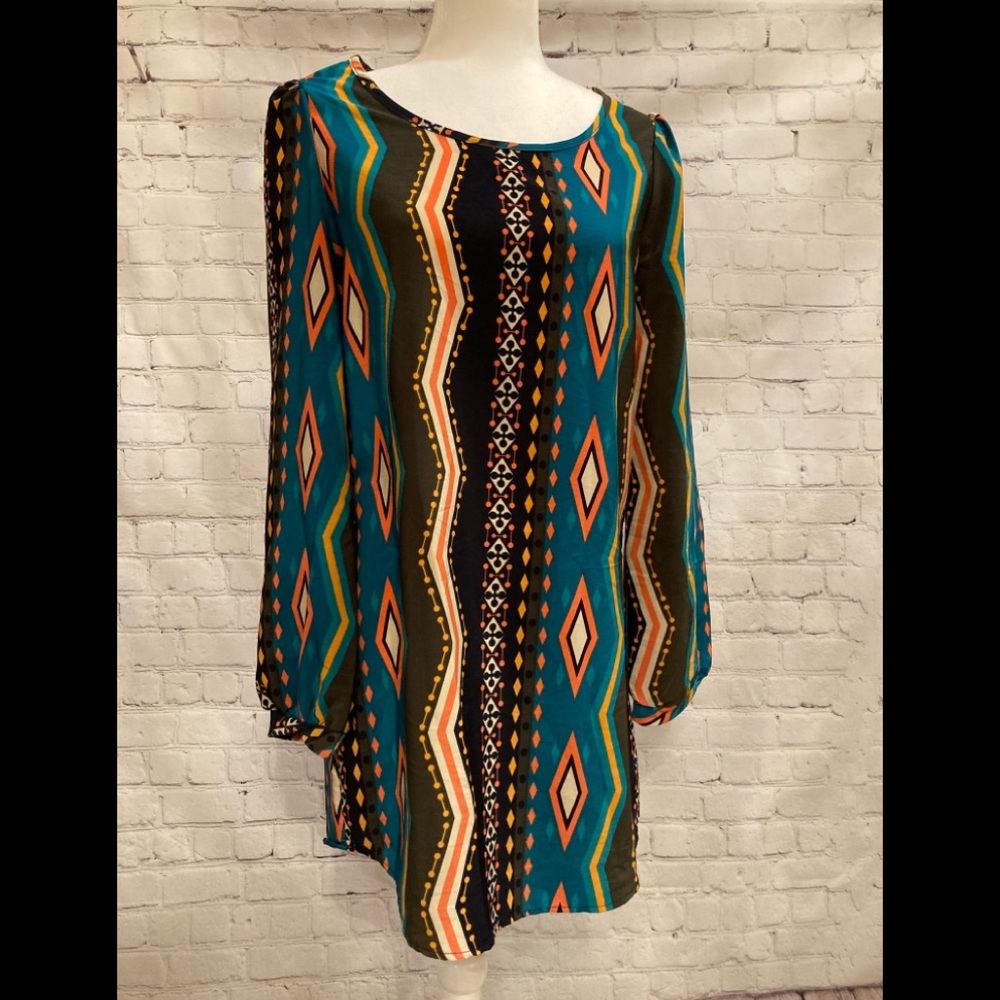 DeJavu Indigo mid length dress, Size Small